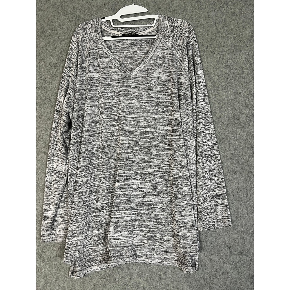 Banana Republic‎ Womens XXL Marl Knit V-Neck Long Sleeve Top Minimalist Luxury